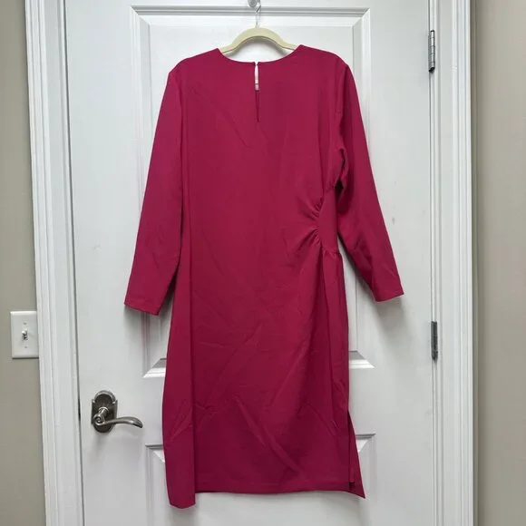 New Sachin & Babi Size 14 Pink Dee Sheath Dress Long Sleeve Passionfruit NWT - Picture 6 of 7